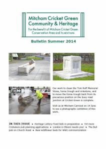 MCGCH newsletter Summer 2014 front page