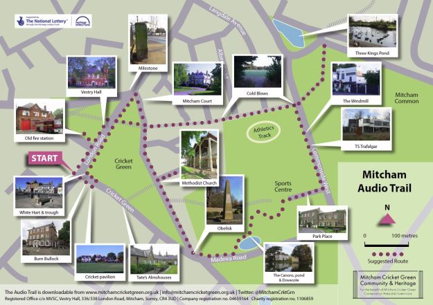 Mitcham Cricket Green audio trail map