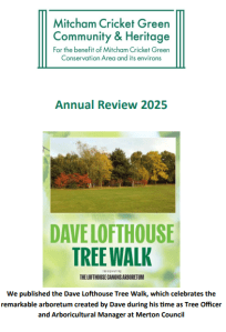 Front cover Mitcham Cricket Green Community and Heritage Annual Review 2025